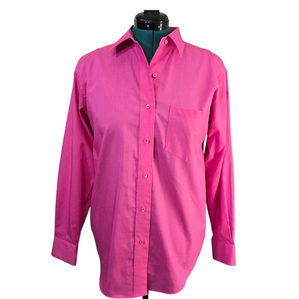 Foxcroft Button Up‎ Long Sleeve Wrinkle Free Shirt Size 10 Pink